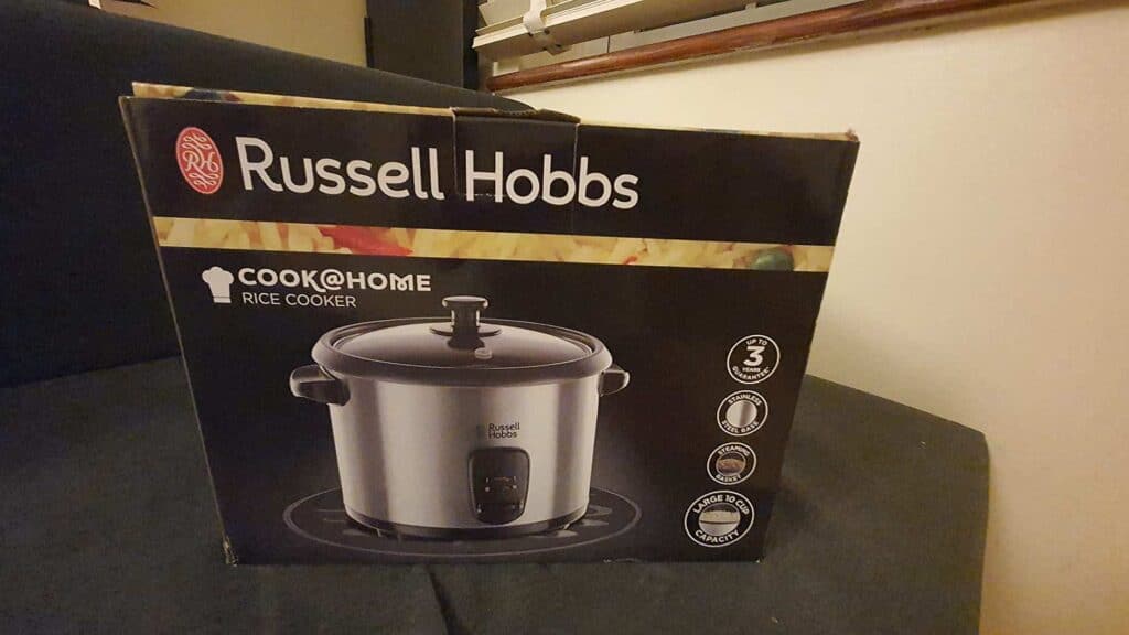 our purchase package arrival unbxoing view of russell hobbs rice cooker