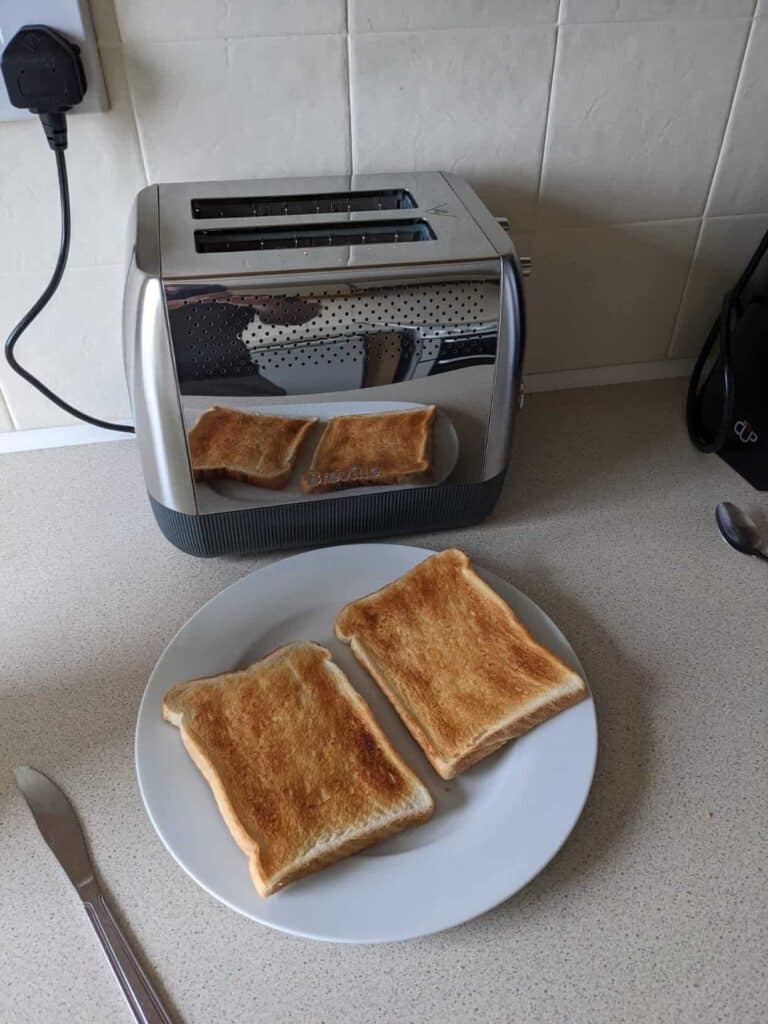 view of breville toaster cooking results