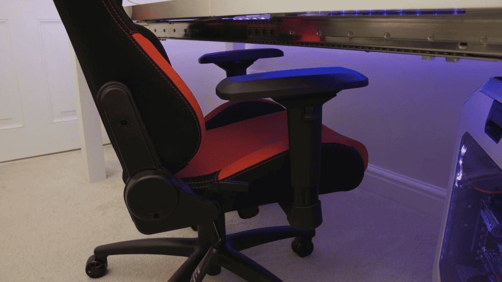 view of gt omega gaming chair stitching and design 1