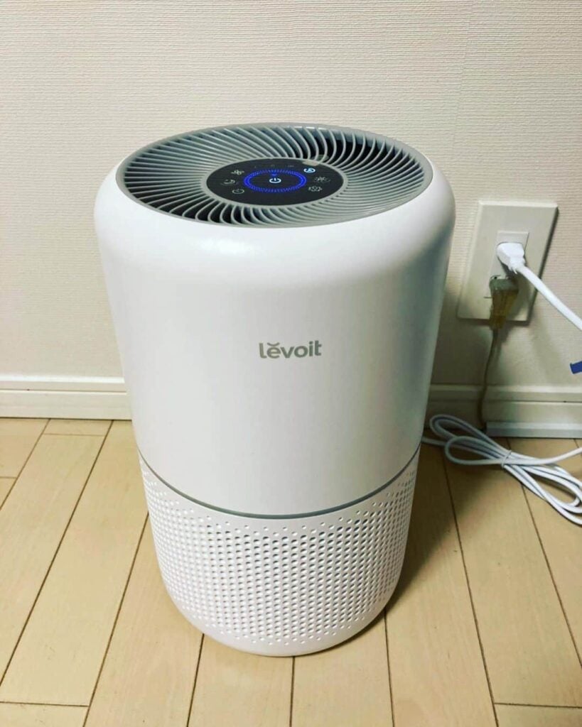 view of levoit air purifier on floor