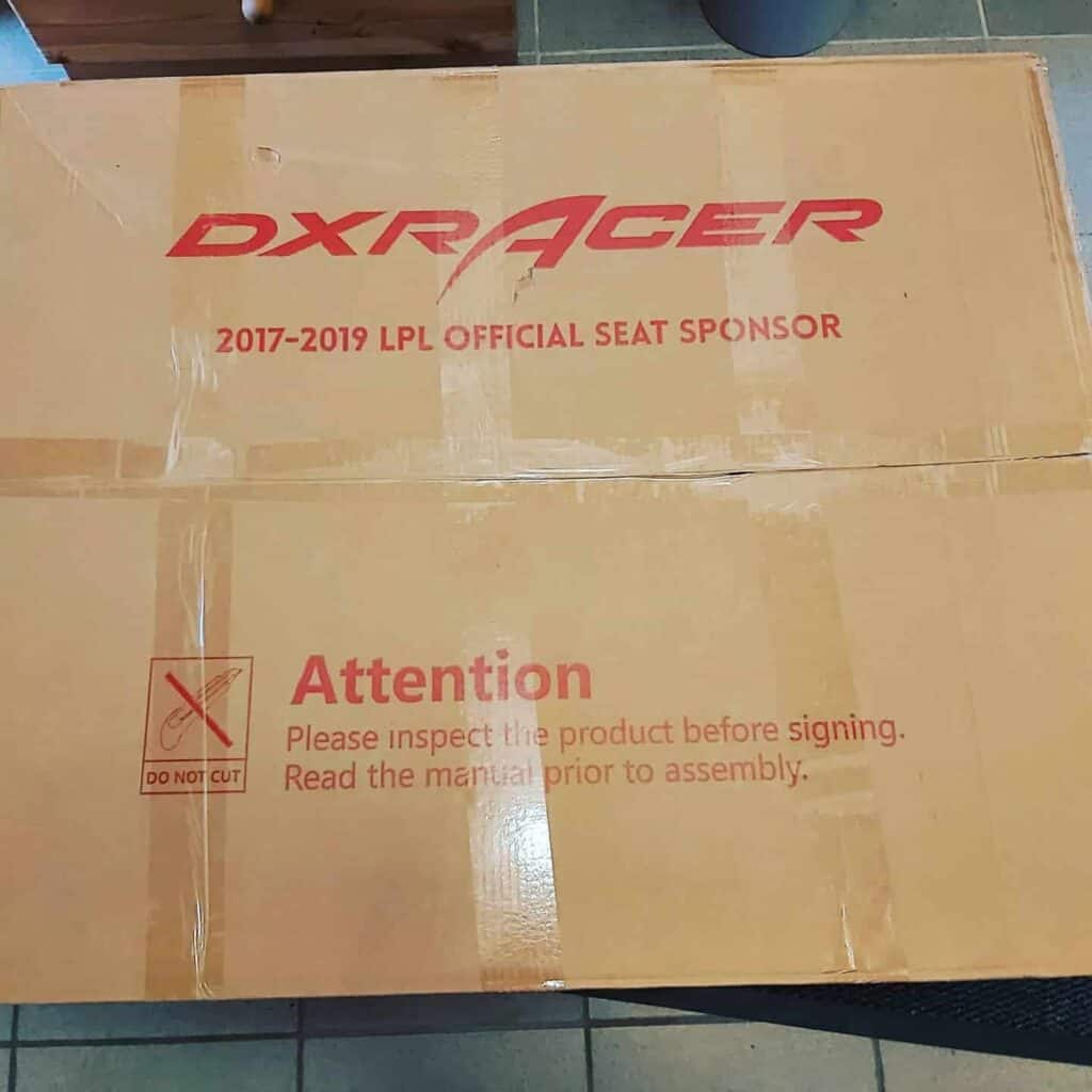 view of our purchase dx racer and unboxing package arrival