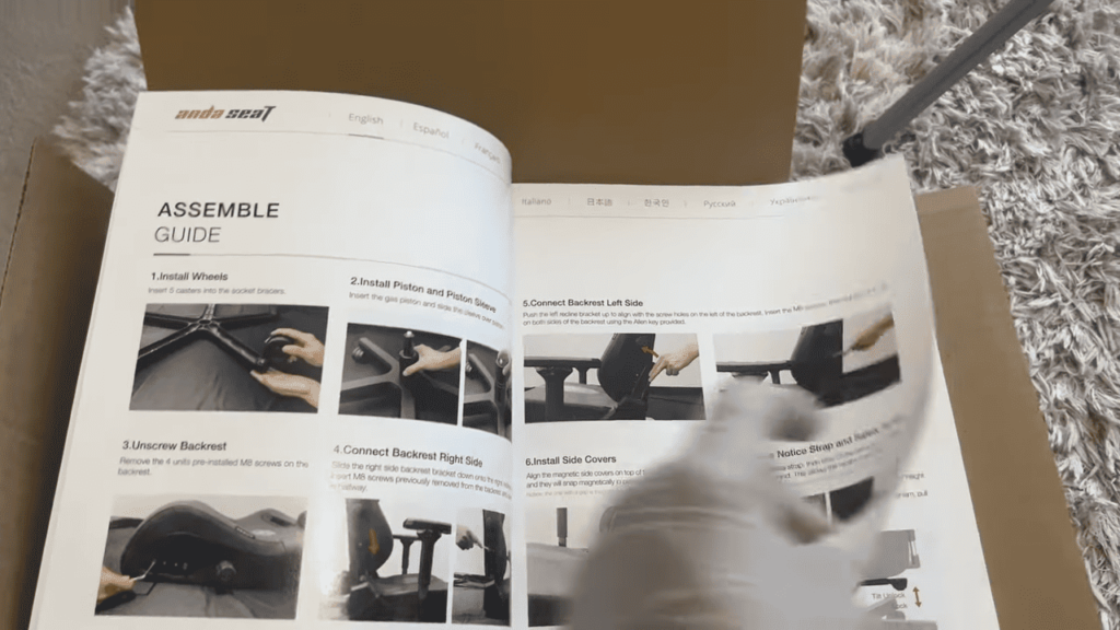 view of anda seat kaiser 3 assembling manual instructions