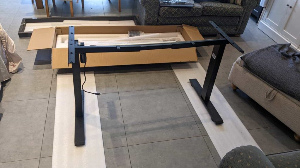 view of maidesite standing desk assembly