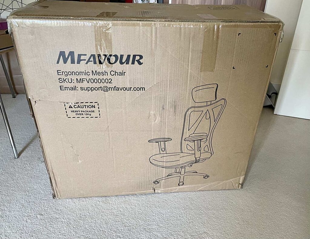 view of mfavour ergonomic office chair our unboxing package arrival home