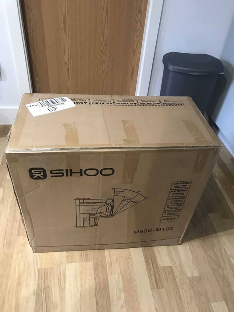 view of sihoo m90 arrival at home unboxing purchased tested by experts
