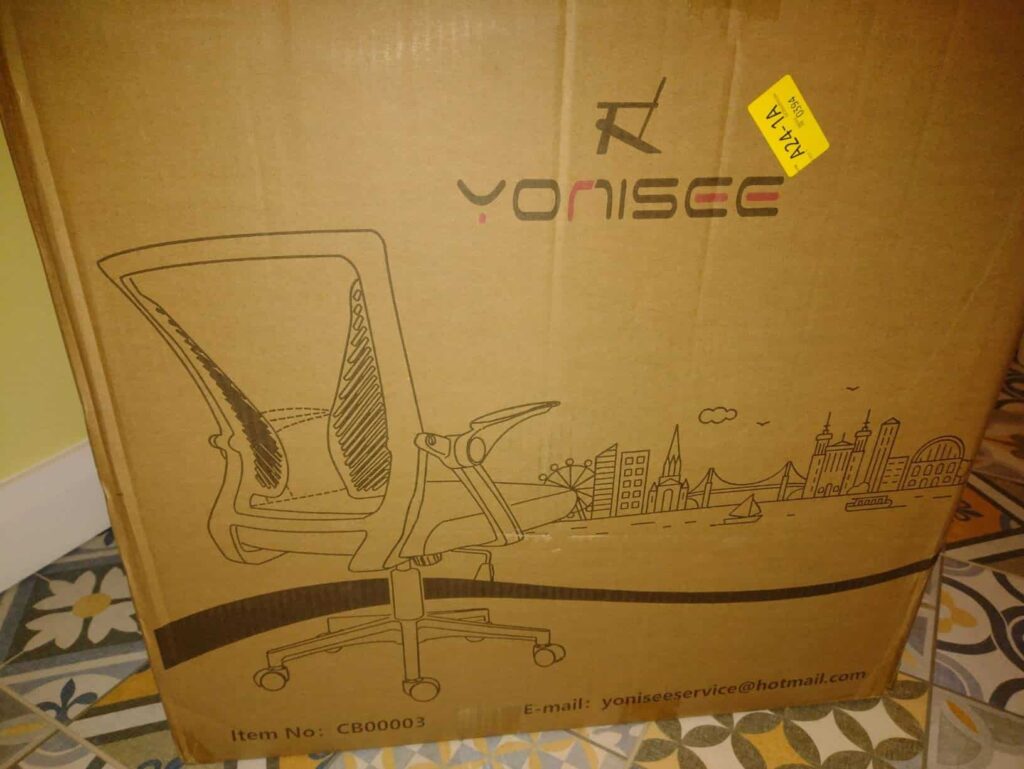 view of yonisee office chair our unboxing package arrival home