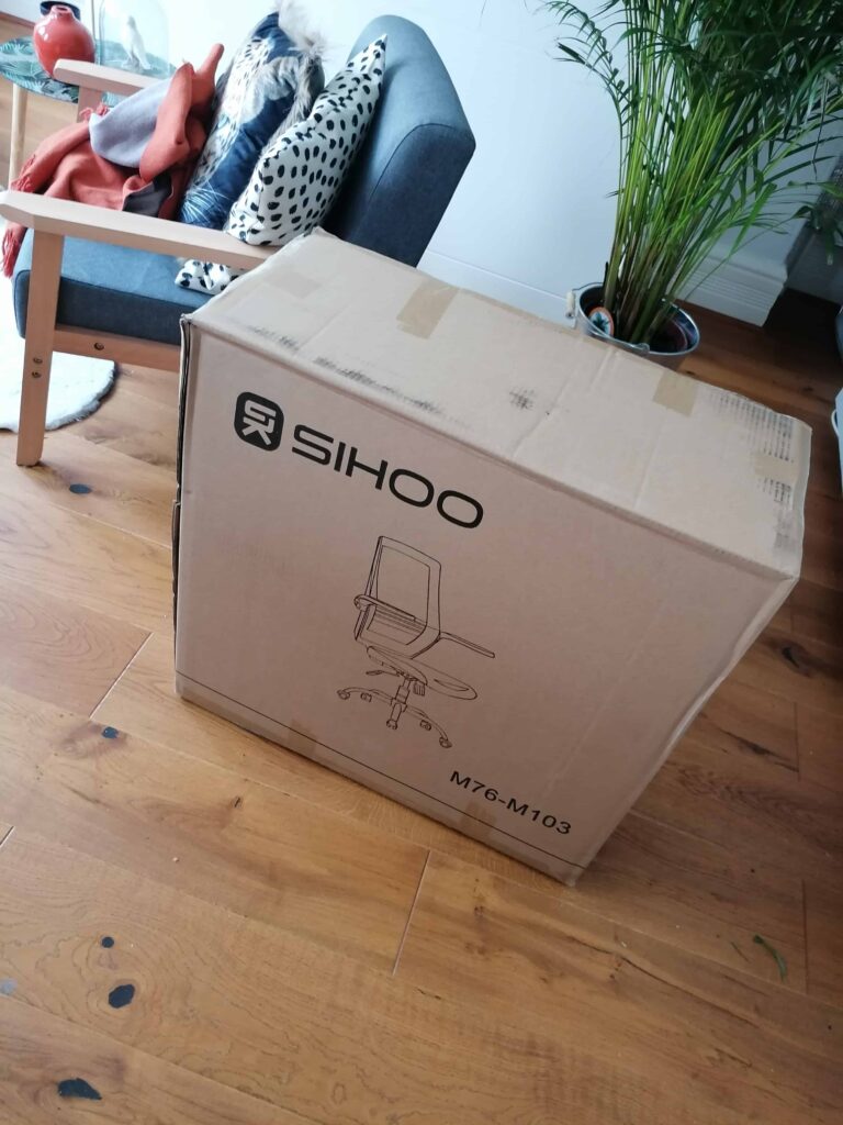 view of sihoo m76 ergonomic office chair our unboxing package arrival home office