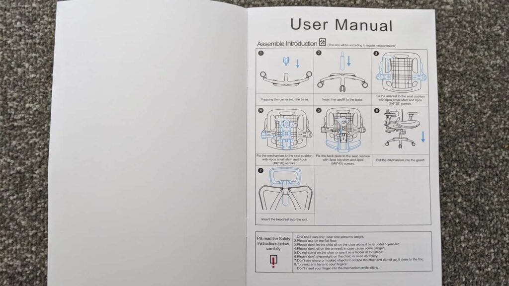view of view of sihoo m57 office chair reading manual instructions