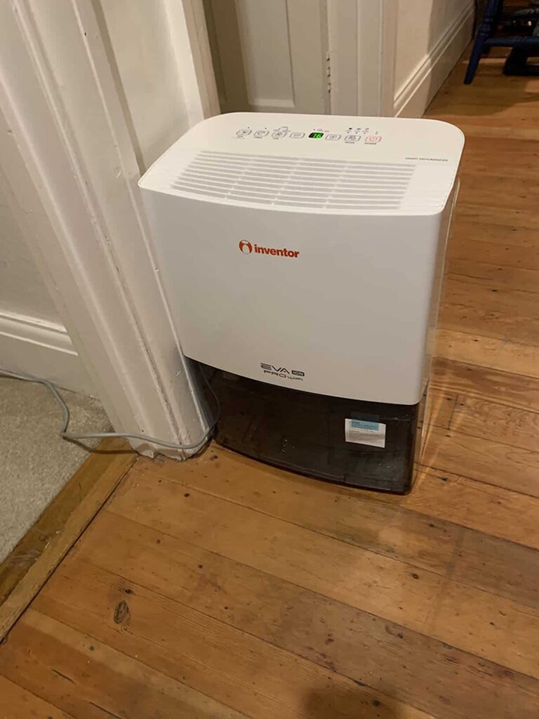 view of inventor dehumidifier under 200 unboxing purchased package arrival at home testing experience