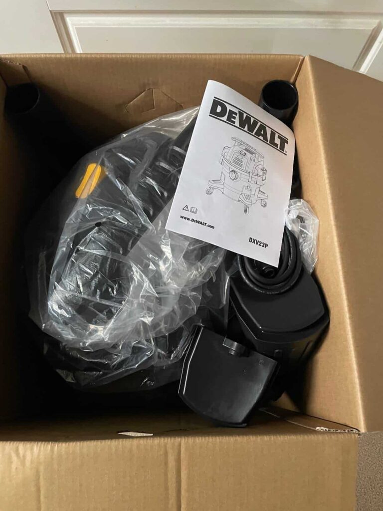 view of unboxed dewalt heavy duty vacuum cleaner uk tried and tested for several week unboxing purchased package arrival at home testing experience 