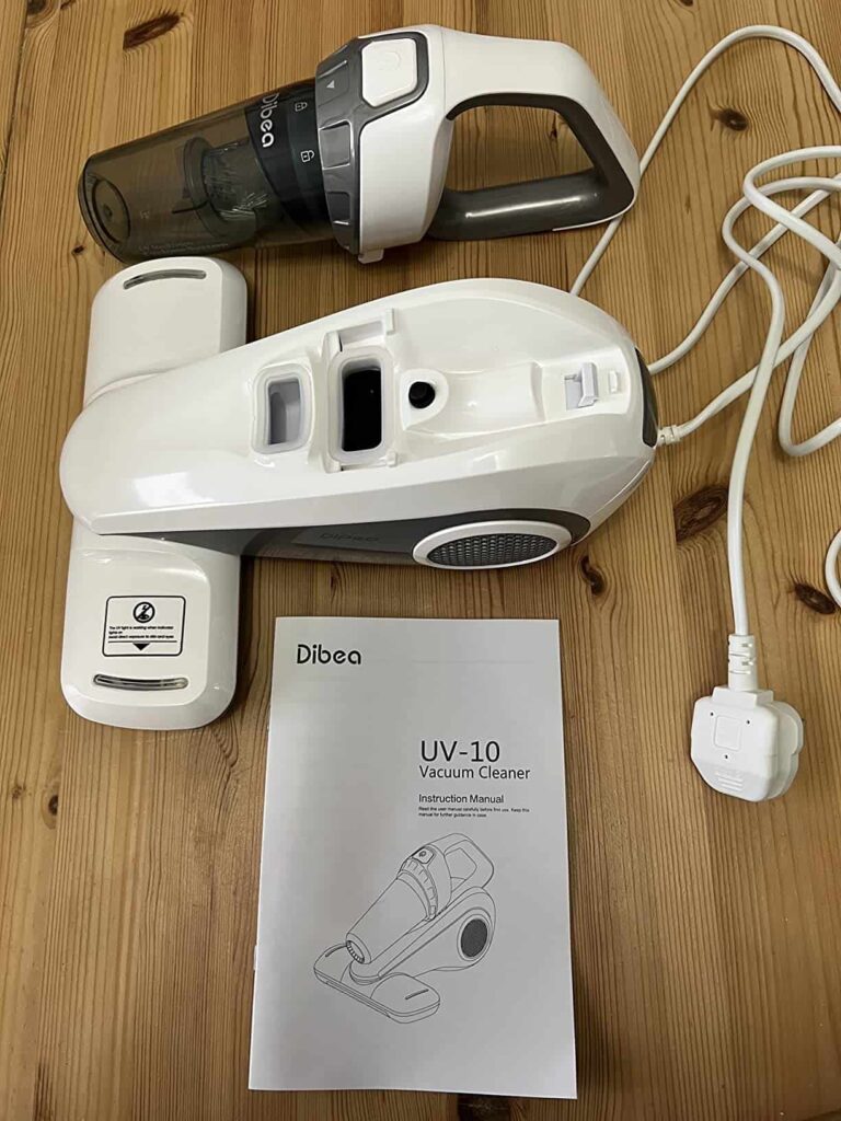 view of dibea mattress vacuum cleaner uk tried and tested for several week unboxing purchased package arrival at home testing experience 
