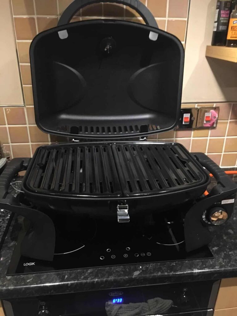 view of george foreman gas bbq uk under 200 tried and tested for several week unboxing purchased package arrival at home testing experience