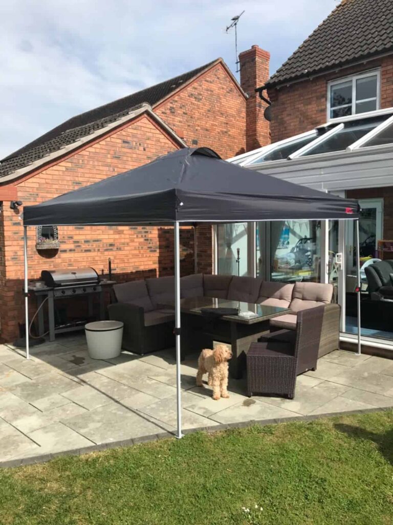 view of mastercanopy heavy duty gazebo uk tried and tested for several week unboxing purchased package arrival at home testing experience